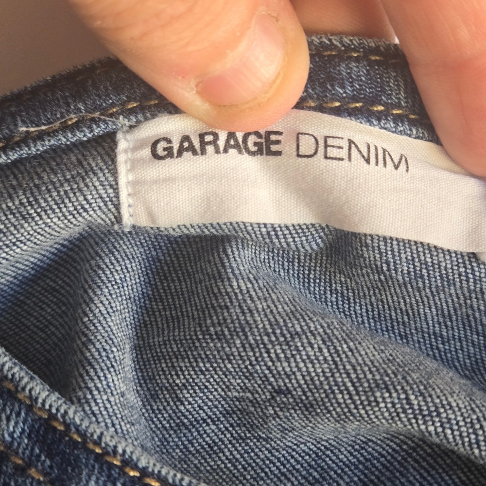 Garage Denim Halter Neck Vest Top Dark Wash Blue Button Front Cropped Small - Picture 5 of 8